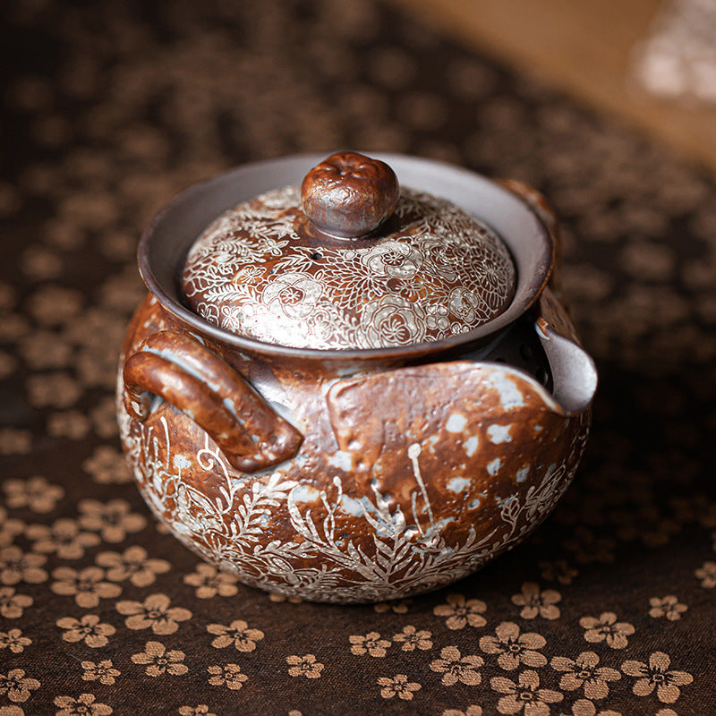 “Blossoms”Silver Gilding Ceramic Tea Pot